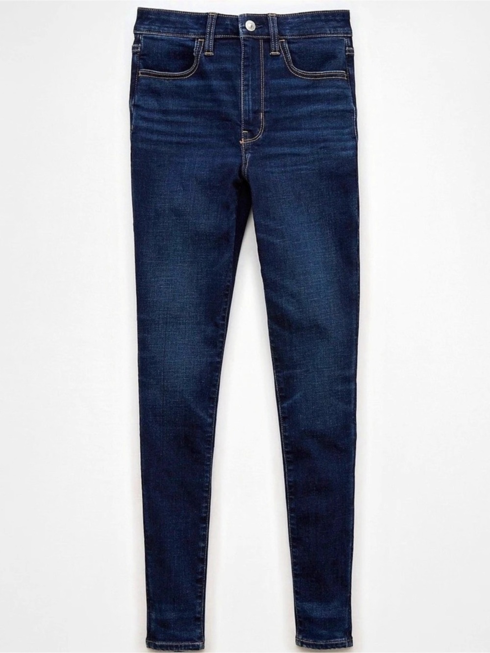 American Eagle High-Waisted Skinny Jegging Jeans in Dark Ink. 4 Short